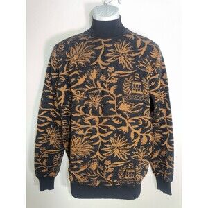 Scotch & Soda Lurex Woven Jacquard Sweater Men’s Large Black Brown NWT